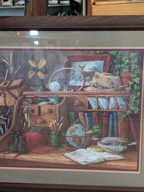 Framed  "Library Study Desk"